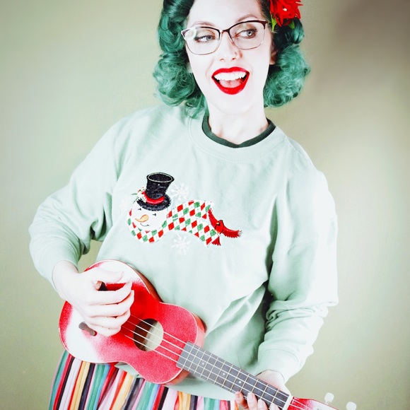 Sweaters - Mint Green Snowman “Ugly Christmas” Sweater Sweaters - Mint Green Snowman “Ugly Christmas” Sweater